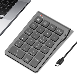 Bluetooth Number Pad for Laptop Rechargable - Wireless Numeric Keypad - 22 Key Number Keypad for Data Entry, Accounting, Numpad Compatible with MacBook iPads ChromeBook Notebook Surface Pro etc.