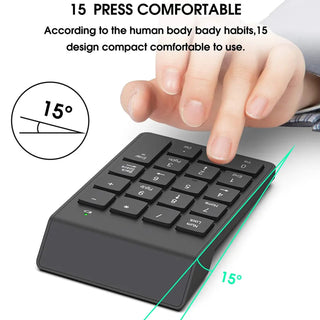 NOOX Wireless Number Pad, Numeric Keypad Numpad Keyboard 10 Key USB Keypad Office Accounting Essentials Desktop Computer Laptops Accessories Compatible Chromebook NoteBook EliteBook MateBook etc.