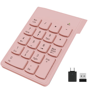 NOOX Wireless Numpad with Type C to USB Adapter, Numeric Keypad Number Pad Compatible with Laptops Computer Desktop MacBook Air Pro - 10 Key USB Keypad Office Accessories