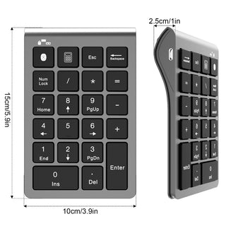 Bluetooth Number Pad for Laptop Rechargable - Wireless Numeric Keypad - 22 Key Number Keypad for Data Entry, Accounting, Numpad Compatible with MacBook iPads ChromeBook Notebook Surface Pro etc.