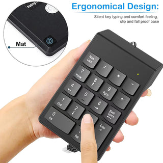 USB Numeric Keypad Numpad Portable Slim Mini 10 Key Number Pad Keyboard for Laptop Desktop Computer PC, Compatible with ChromeBook Surface NoteBook, Tax Accountant Calculate Office Travel & Home