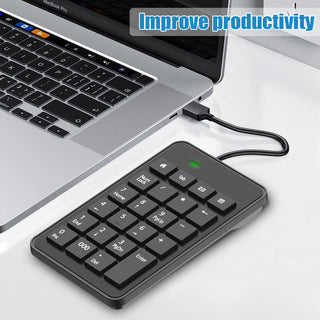 Wired Numeric Keypad USB Number Pad Numpad 23 Key Number Keypad Mini Keyboard Counting Tax Necessories Compatible with Laptop PC Computer Notebook Computer Accessories