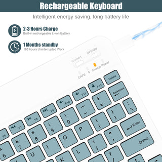 Bluetooth Keyboard for iPad 10th Generation, iPad Pro 13/12/11/10/9/8/7 inch, iPad Air 13/11th Gen, iPad Mini, Samsung Xiaomi Tablets, etc. - Slim Wireless Portable Travel Office Computer Accessories