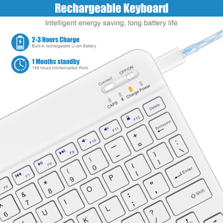 Bluetooth Keyboard for iPad 10th Generation, iPad Pro 13/12/11/10/9/8/7 inch, iPad Air 13/11th Gen, iPad Mini, Samsung Xiaomi Tablets, etc. - Slim Wireless Portable Travel Office Computer Accessories