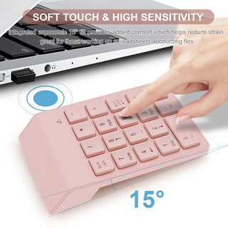 NOOX Wireless Numpad with Type C to USB Adapter, Numeric Keypad Number Pad Compatible with Laptops Computer Desktop MacBook Air Pro - 10 Key USB Keypad Office Accessories